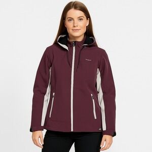 DICKIE'S STORM Womens Softshell Jacket Hooded Plum‎ Beige Outdoor, Size XL